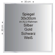 Spiegel 30x30cm im Gold Silber