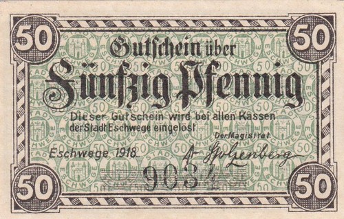 Eschwege stadt 50 pfennig - eschwege,