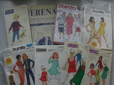 Konvolut alte Schnittmuster 60er + 70er Jahre - Kinder + Damen - 7 Stück 1 Bogen