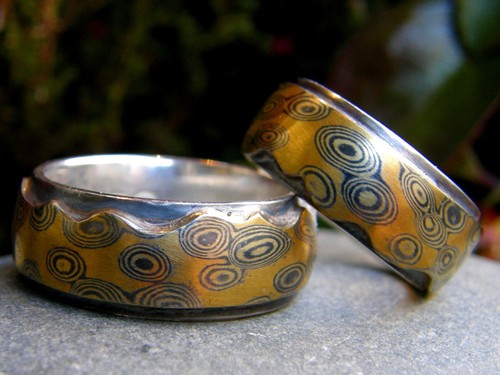 Trauringe mokume gane gold 900 - mokume,