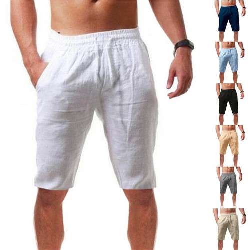 Herren baumwolle leinen - baumwolle, shorts