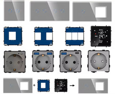 Glas Lichtschalter, Steckdose