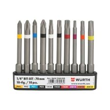 Würth Bit Sortiment 70mm lang 10 teilig Bitset Bitsatz Kreuz AW Torx 0614250010