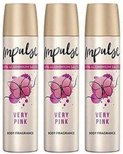 Impulse Very Pink Deo & Body Spray Deodorant 24h Schutz 0% Aluminium 3x 75ml NEU