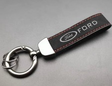 Für Ford Schlüsselanhänger Schlüssel Alcantara Schwarz Rot NEU