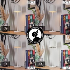 HOFSTEIN Abano Tischlampe dimmbar Tischleuchte aus Metall/Kunststoff in Weiß