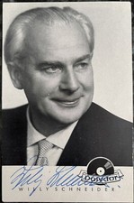 Autogrammkarte Volkssänger Willy Schneider, Polydor