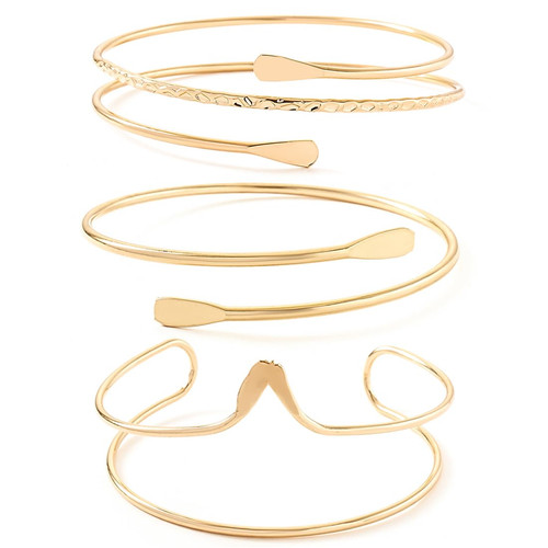 Armreif gold damen set - gold, 3
