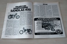Motorrad 18/1974 Sanglas 400 mit 30PS in einer ersten Vorstellung auf einer Seit