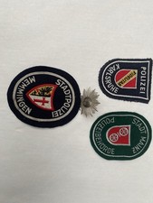 3 alte Ärmelabzeichen, Stadtpolizei Karlsruhe,Mainz und Memmingen 