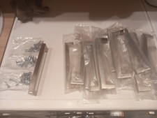 17 x Küchen Möbelgriffe Edelstahl 160mm Eckig