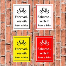 Schild fahrradverleih rent a - schild,