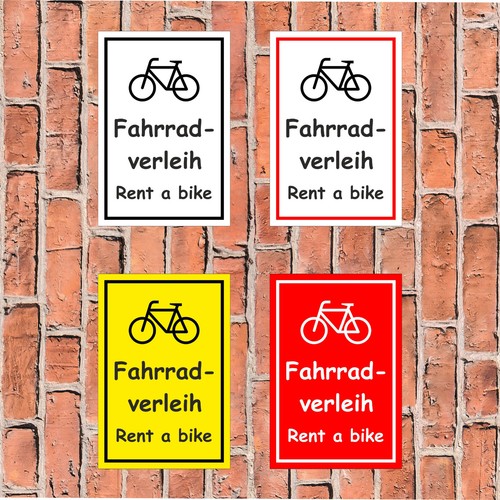 Schild fahrradverleih rent - schild,
