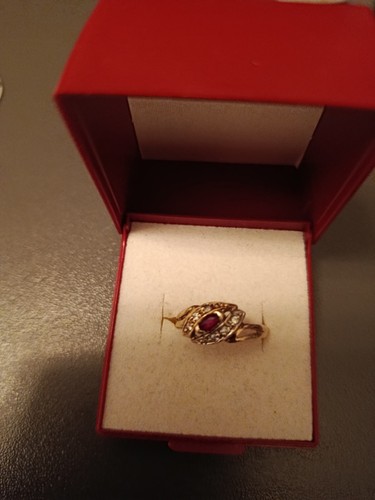 14k 585 gold ring mit - gold, rubin
