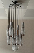 Kaskaden Deckenlampe Pendellampe 9armig Lampe Leuchte Glas Original 1960er Jahre