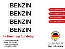 Aufkleber Benzin tanken 4x