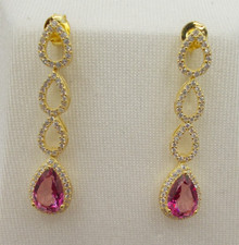 Topas- Ohrhänger, Ohrringe, Ohrstecker,  Sterlingsilber 925 vergoldet