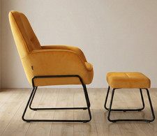 Loungesessel gelb Samt Sessel