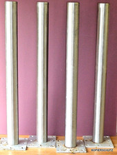 EDELSTAHL/STAHL; 4 Tischbeine-Möblefüße-Tischfüße; H=74cm-D=6cm-Gewicht 14kg-