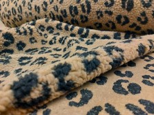 0,50 m Teddyplüsch  Leomuster warm Jacke Mantel Stoff Meterware