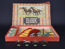 Schmidt München Spiele RARITÄT Pferderennen Zinnfiguren Brettspiel antik #L6