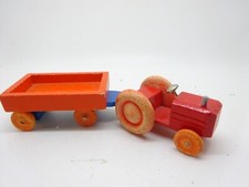 Holz-Traktor mit Anhänger, DDR-Erzeugnis, ggf. Erzgebirge    (GK12)