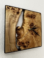 Pappel Maser Wanduhr / Uhr /