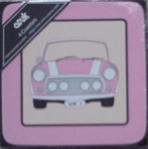 Mini cooper rosa untersetzer - rosa,