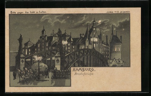 Lithographie hamburg partie - hamburg,,