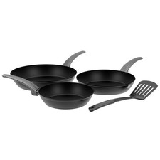 GRÄWE Aluminium-Pfannenset, Ø 20 cm, Ø 24 cm, Ø 28 cm, beschichtet, 3-teilig, in