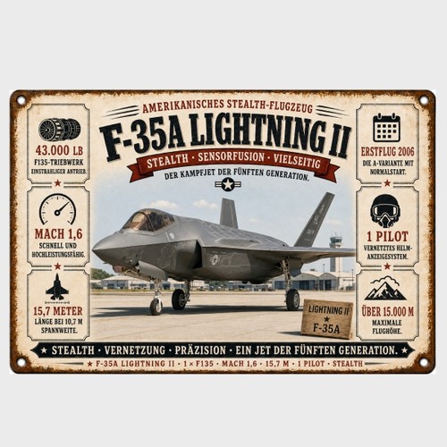 Blechschild usa stealth - blechschild,