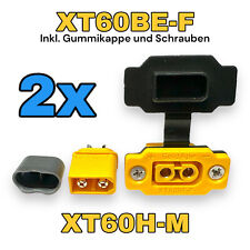 ✅ 2 Paar XT60BE-F Einbaustecker + XT60H + Gummikappe + Schrauben XT60 Stecker ✅