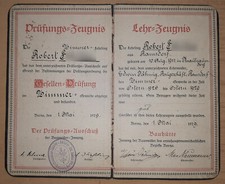 Lehrbrief / Gesellenbrief Zimmermann 1929 Ramsdorf Münsterland NRW  Bauhütte