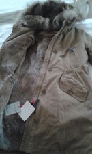 NEU Lawrence Grey * Parka * Khaki Schlamm *  Kaninchen Echtfell Innenjacke * M 