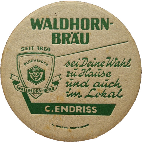Alter bierdeckel plochinger - bierdeckel,