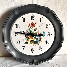 Wanduhr Zinnteller Durchmesser 22 cm