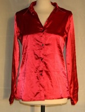 Damen Satin Bluse rot M