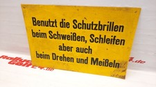 DDR SCHILD HINWEISSCHILD ARBEITSSCHUTZ METALLRAR HANDWERK LANDWIRTSCHAFT VEB GDR
