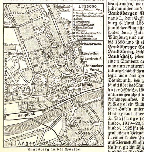 Alte lithografie stadtplan - alte,