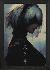 Anime Girl in Black Gerahmtes