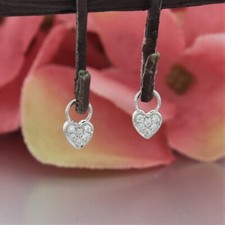 Wert 320 € Brillant Herz Einhänger für Creolen 0,05 ct 585 14 Karat Weiß Gold