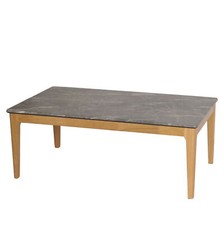 B-Ware Couchtisch MCW-M55, Massiv-Holz HDF 46x120x70cm, Marmor-Optik helle Beine