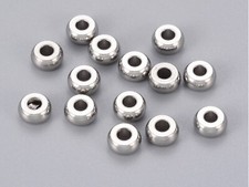 Edelstahl 10-50 Perlen Ø 6x3mm Rondell Edelstahlperlen Spacer auffädeln #S832