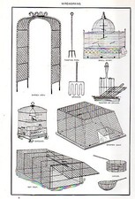 C1900 Viktorianisch Aufdruck ~Wireworking~ Voliere Ratte Trap Huhn Coop Arch Etc
