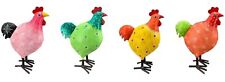 frühlingshaftes buntes Deko-Huhn Garten-Huhn Garten-Deko Metall bemalt 