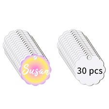 2X(30 Stück Sublimations-Hartfaserplatten-Namensschilder-Rohlinge für Den ,9025