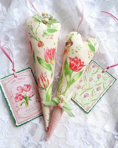 Set stoffherzen 20x7cm - set,