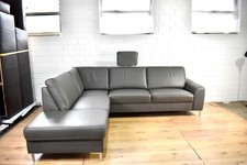 Ledersofa Grau Torro Couch Ecksofa Kopfstütze