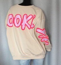 Oversize Sweater Sweat Shirt Brooklyn Beige Rosa Neon Pink 36,38,40,42,44 Neu