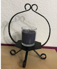 Eisengestell für Stumpenkerze oder ähnliches Schwarz Schmiedeeisen Kerzenhalter